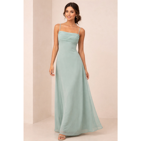 Lulus Dresses & Skirts - Lulus Jelena XS Pleated Bodice Maxi Dress Sage A Line Wedding Guest Formal